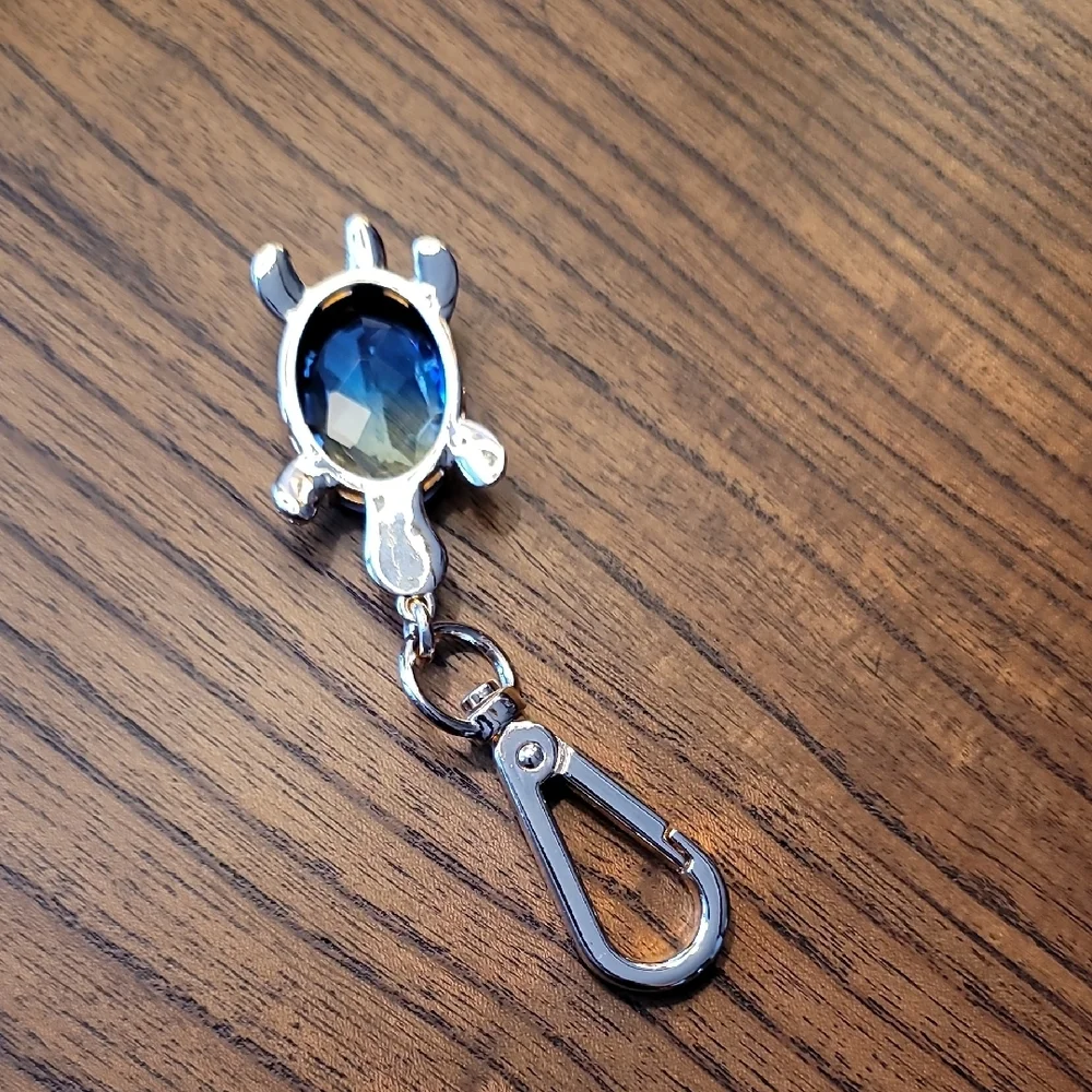 Blue Gem Turtle Keychain